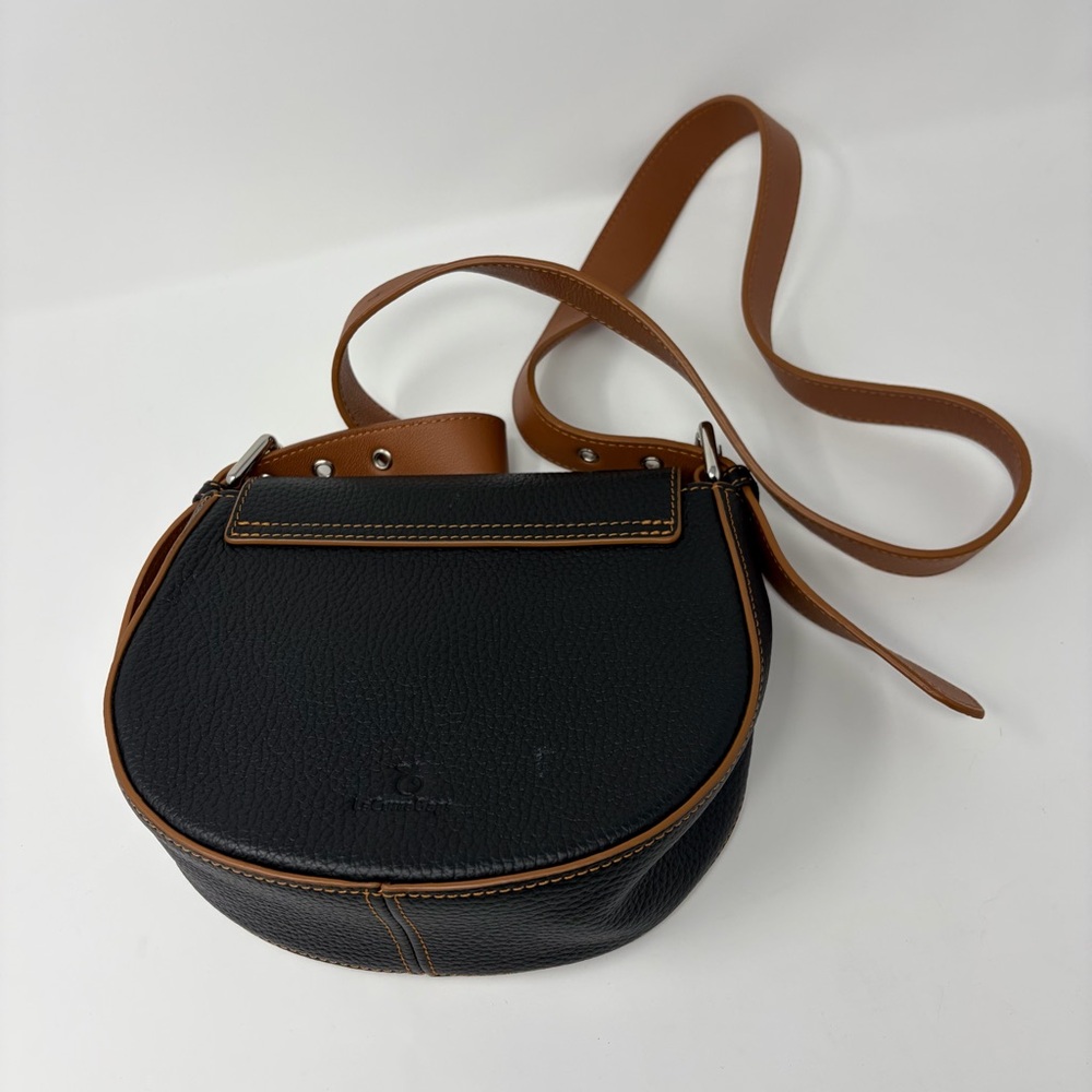 Spanish Made Black and Tan Leather Saddle Bag 100% Leather Artisan - Picture 4 of 7